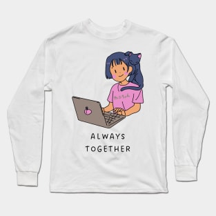 me and my cat always together Long Sleeve T-Shirt